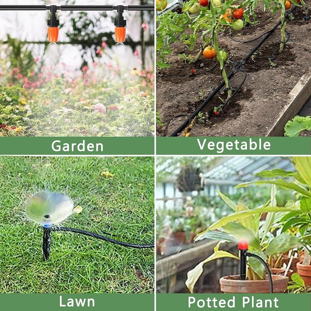 Eco-Friendly 240FT Drip Irrigation System - Adjustable Setup for All Gardens