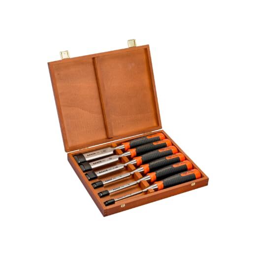 Bahco Ergo Splitproof Chisel 6 Pieces Set, Multi-colour (434-S6-EUR)
