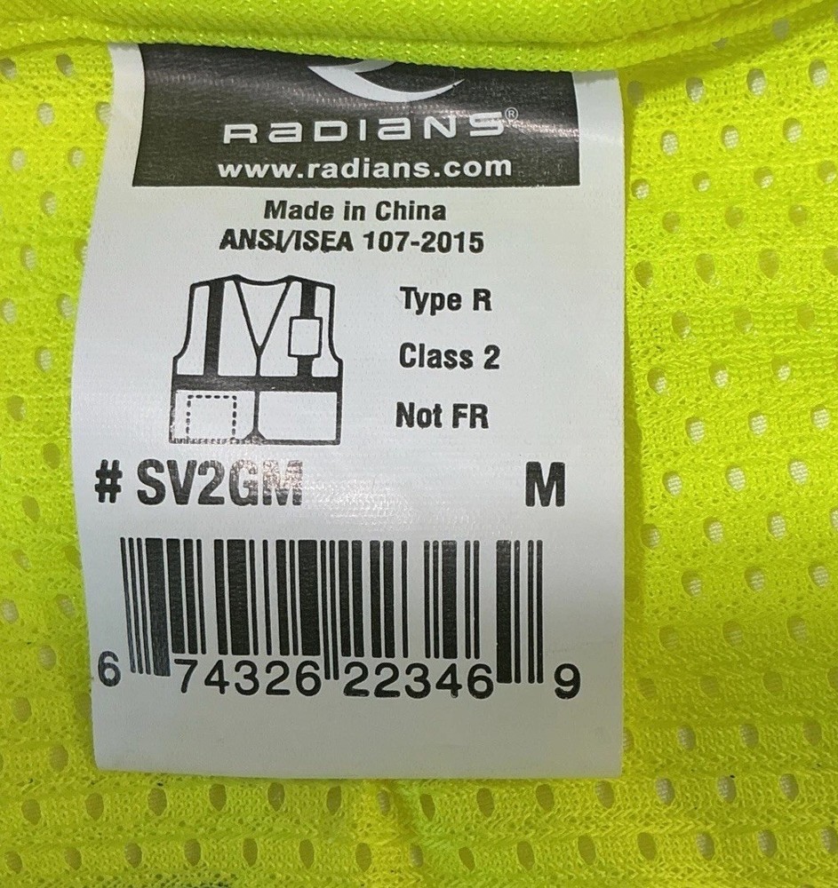 Radians Type R Class 2 Reflective Work Engineer Safety Vest, Medium UTZ