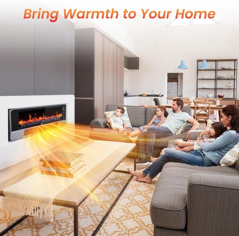 22.2" Electric Fireplace with Remote, Timer & Overheat Protection Feature