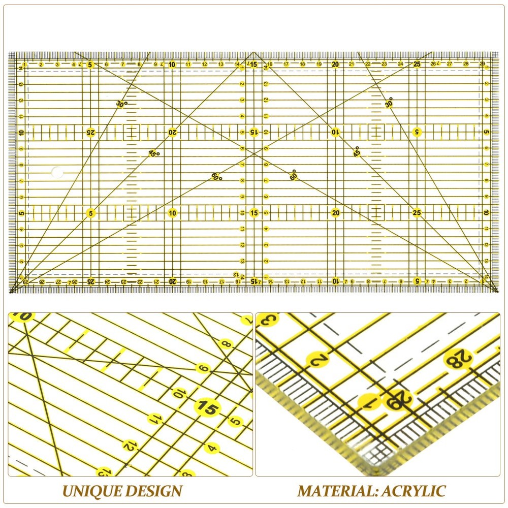 Slotted Quilting Ruler Patchwork Quarter Fabric Cutting Template