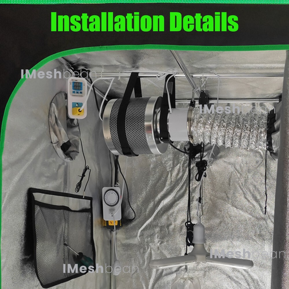 4x4 Complete Grow Tent Kit w/Full Spectrum Grow Light Air Ventilation Filter Sys