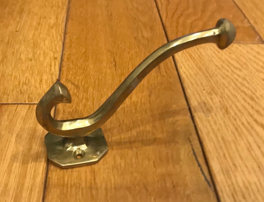 Brass Hat & Coat Hook Peg Wall Door Robe Clothes Hanger - Ref 2- (YX3)