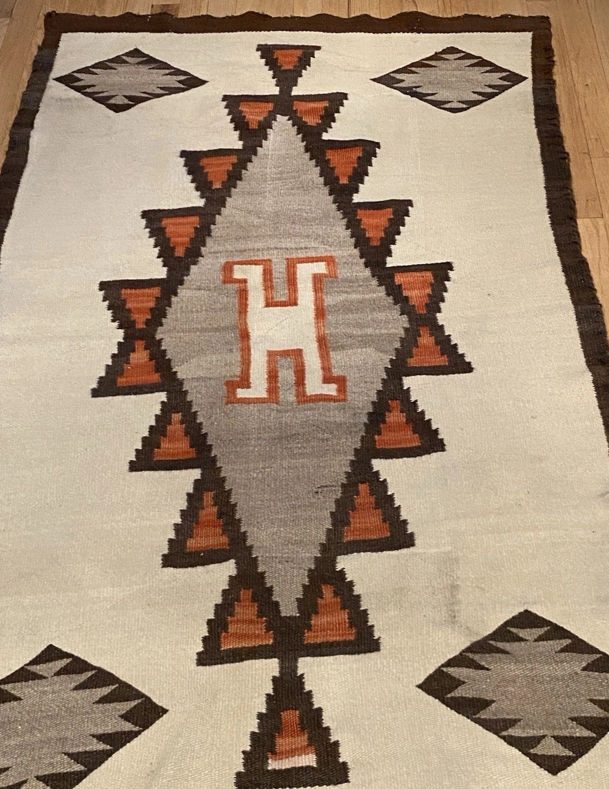 Antique Navajo Trading Post Rug Ganado Western Reservation 1915 Native American