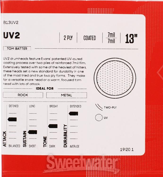 Evans UV2 Series Coated Drumhead - 13"