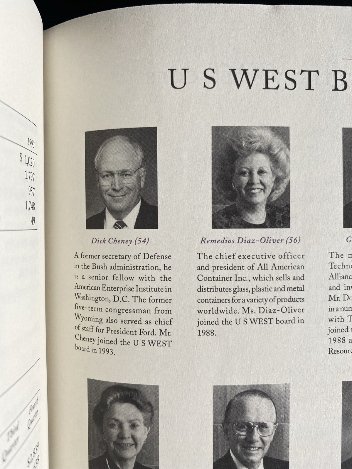 Vtg 1994 Annual Report US West Inc Colorado -Dick Cheney Board Member- 56 pgs