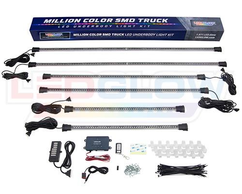 LEDGlow 6pc Million Color Wireless LED Truck Underbody Underglow Neon Light Kit