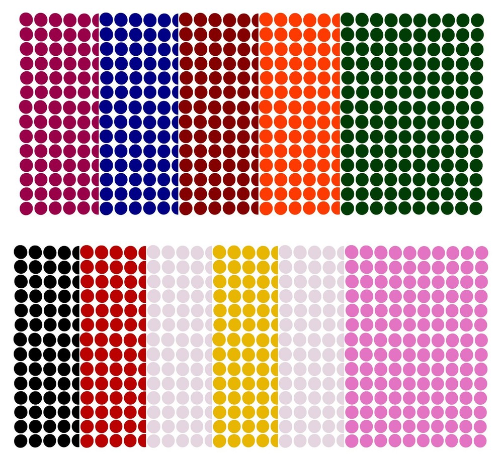 Round Stickers 3/8 Inch Color Coding Dot Labels Permanent Self Adhesive Circle