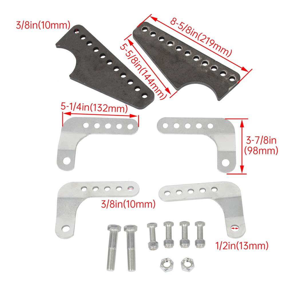 Adjustable Lower Brackets Coil Over Shock Mount Kit for 3" Axle Tubes