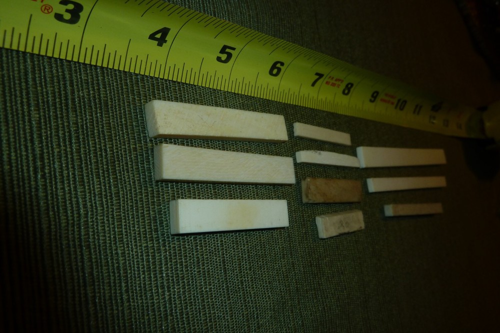 Assorted Older Used Vintage Guitar Bone Nut Blanks - Item TE