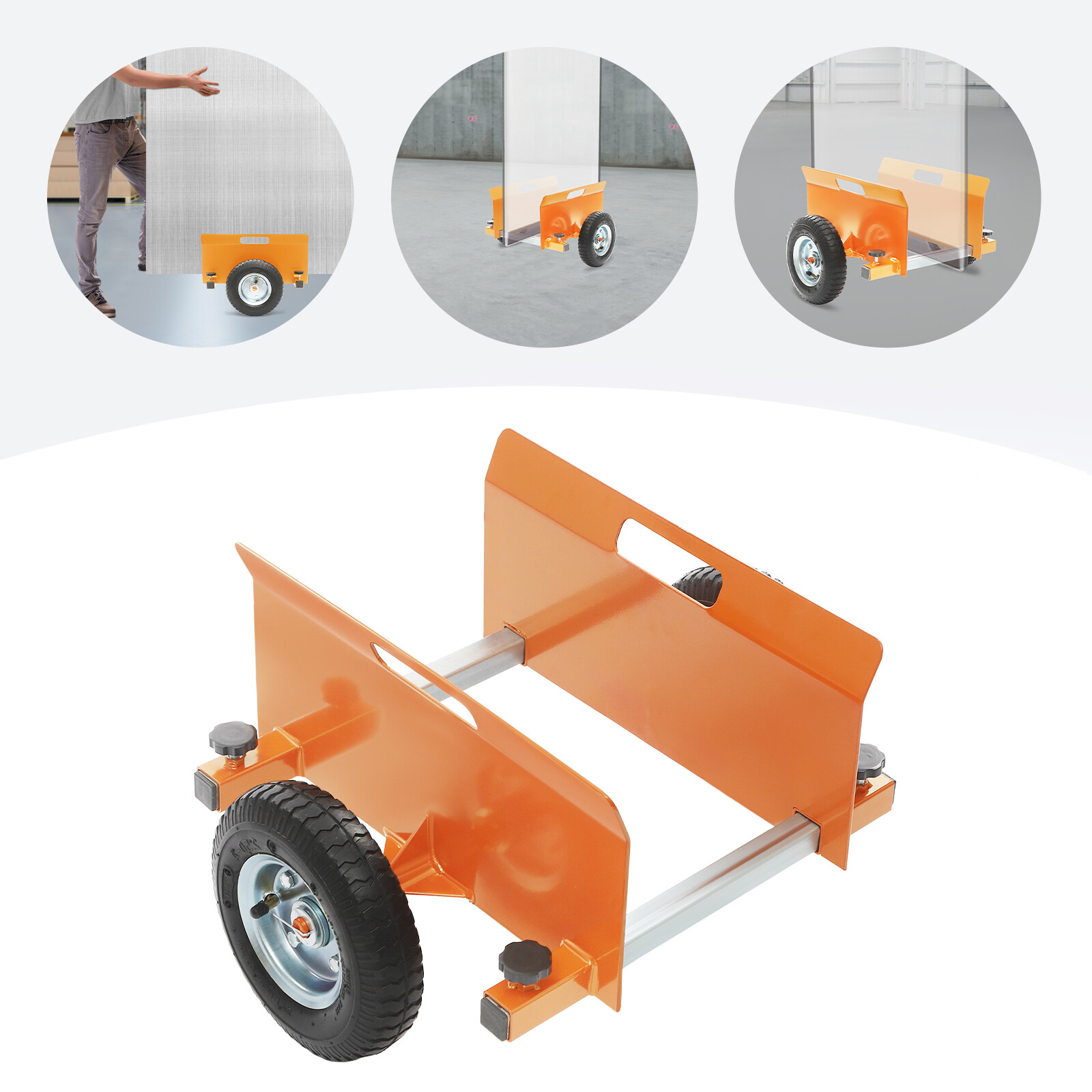 Panel Dolly Cart Heavy Duty Slab Dolly Adjustable Drywall Mover with 8" Wheels