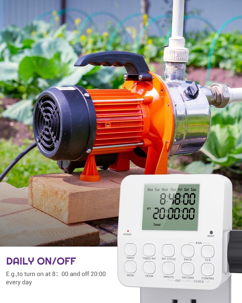 NEARPOW Digital Timer Outlet, Infinite Interval Repeat Cycle 1 Pack, White