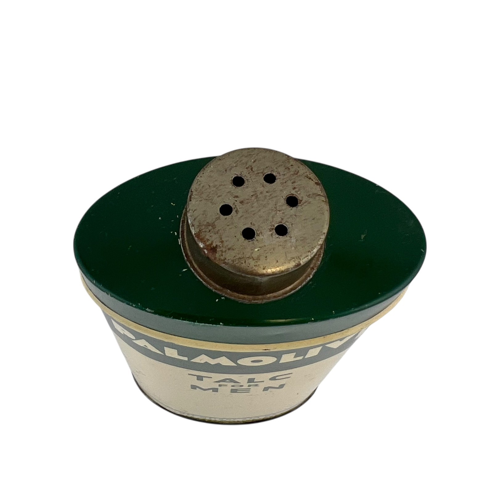 Vintage Palmolive Talc Tin for Men Colgate Advertising Barber Grooming