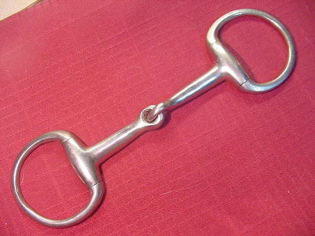 Stainless Steel 4.5" Single Joint Solid Mouth Eggbutt Snaffle Bit