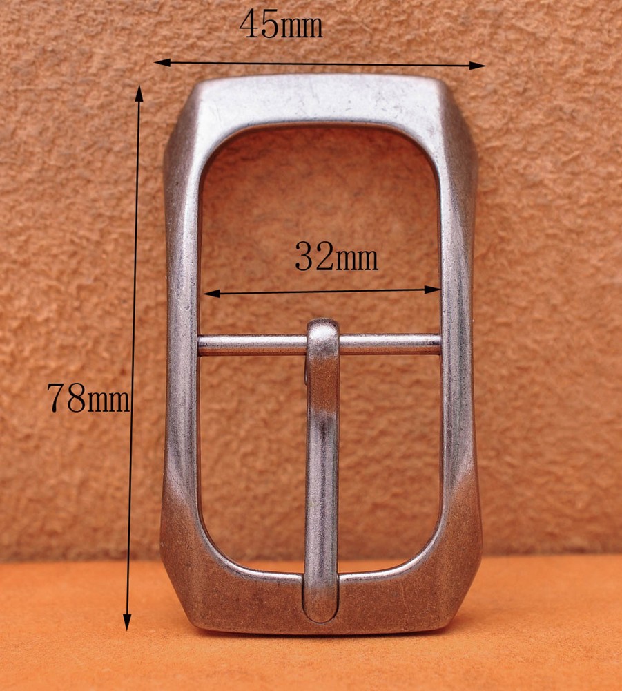Arch Solid Rectangular Antique Silver Center Bar Pin Belt Buckle Fit 32mm Strap
