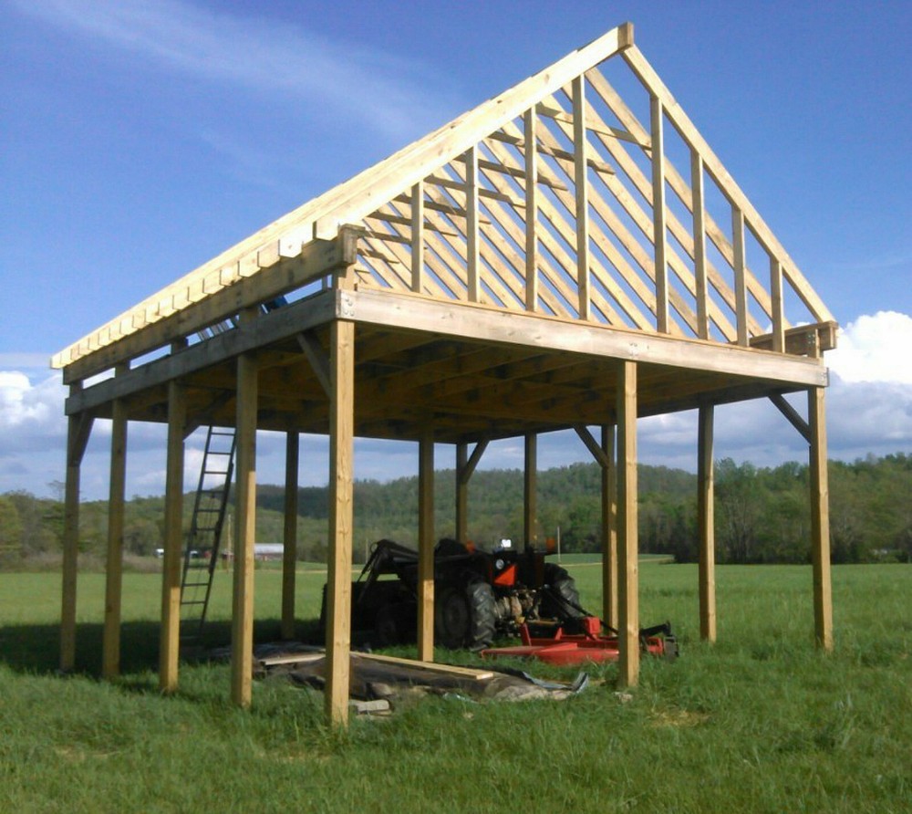 3 Small Animal Barn Designs- Complete Pole-Barn Construction Plans (B2)