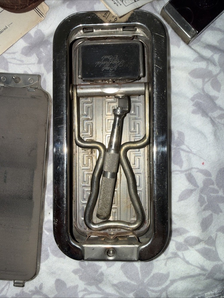 VTG Rolls Razor Imperial COMPLETE Set + Case Instructions Self Sharpening Razor
