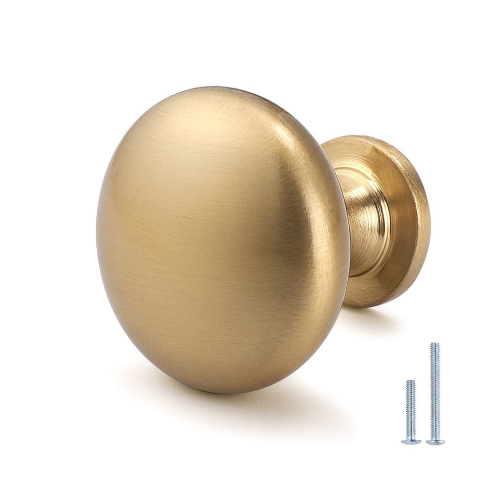Aged Brass Knobs 12 Pack, Solid Warm Gold Cabinet Knobs, Antiqu... USA Fast Ship