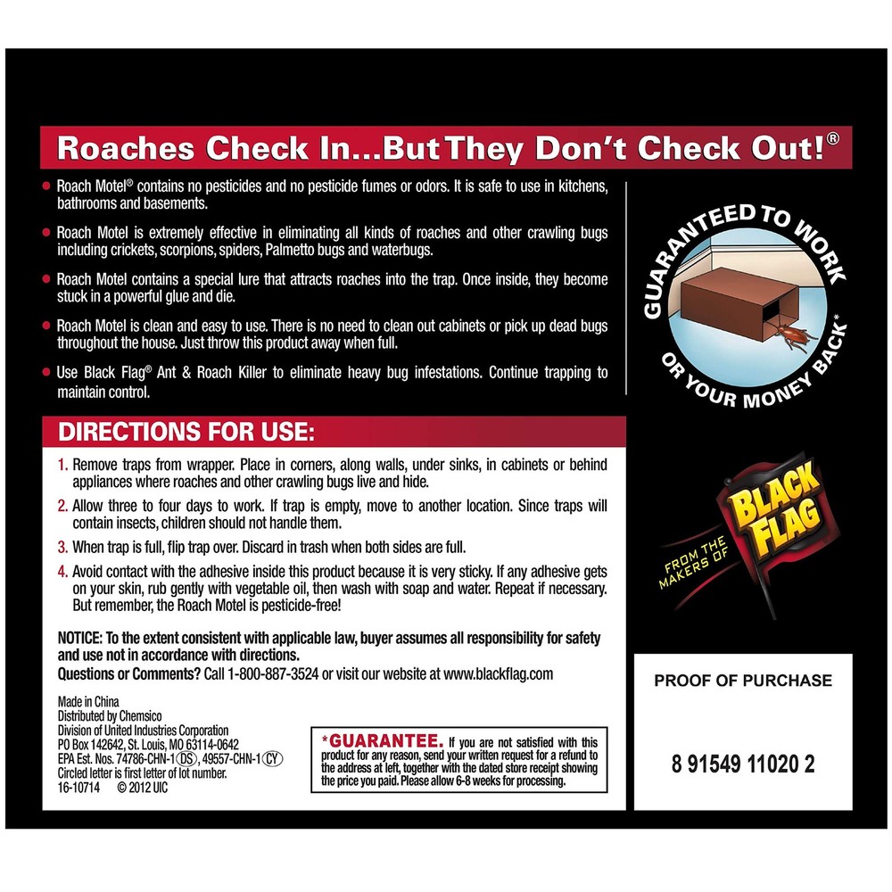 Black Flag Roach Motel Traps, 2-Count, 1-Pack 1 Pack,