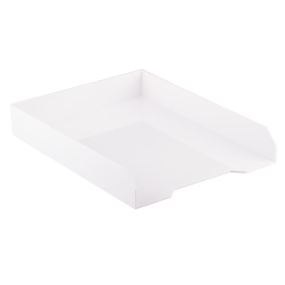 JAM Paper Stackable Paper Trays, White, 2/Pack