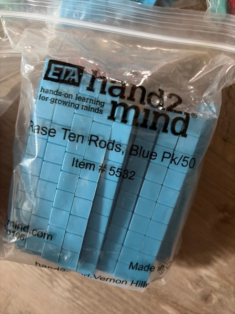 Hand2 Mind ETA Math Manipulatives lot base 10 blocks rods cube