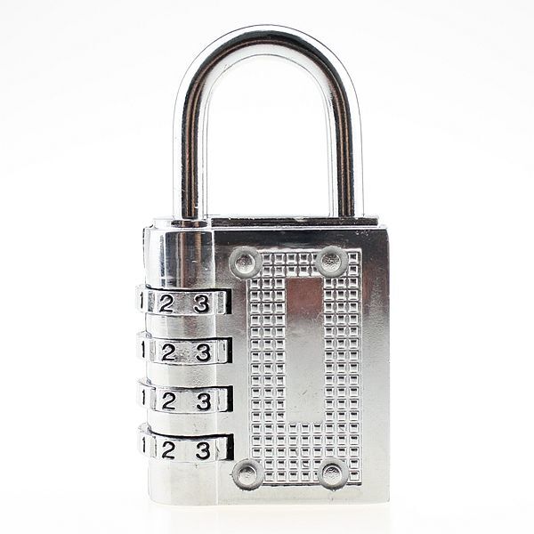 4 Dial Combination Padlock Suitcase Luggage Bag Security Code Lock Zinc Alloy
