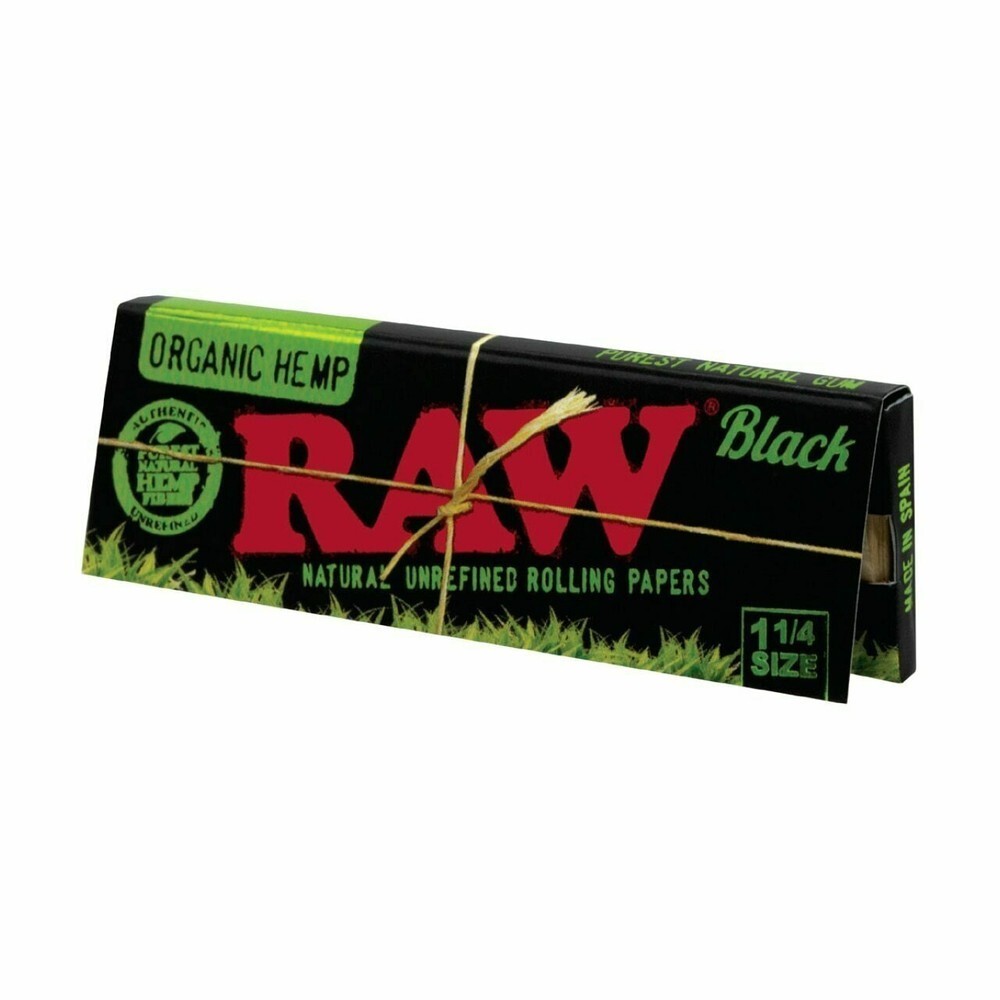 Raw Black Organic Hemp 1 1/4 Rolling Paper 24 count Display- 100% AUTHENTIC