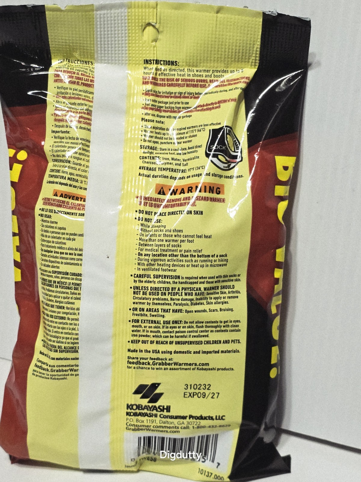 8 Pairs - Grabber Toe Warmers Big Pack PEEL-N-STICK 8 Hours of Heat Exp 9/27