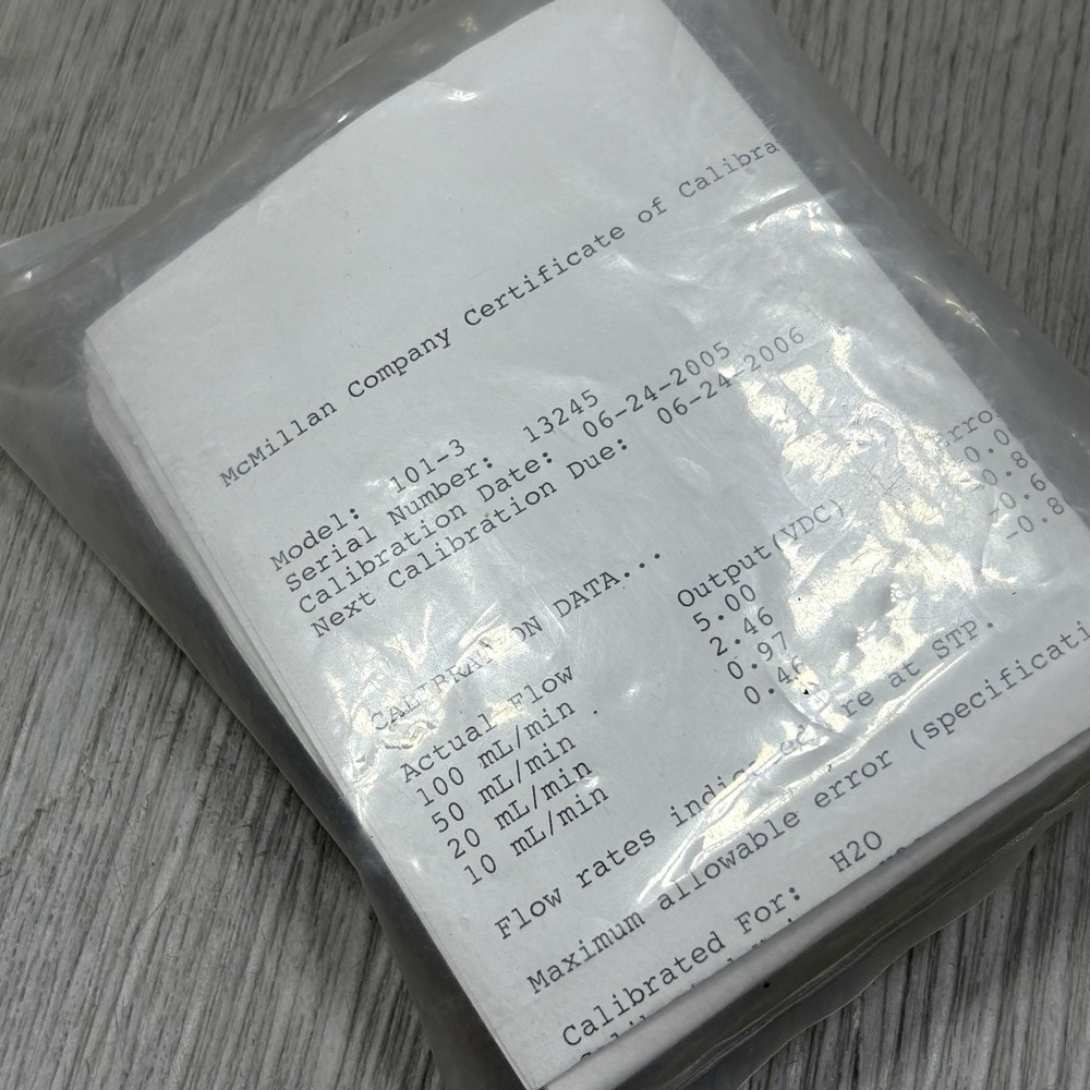 McMillan Co. 101 Flo-Sen Flow Sensor - NEW