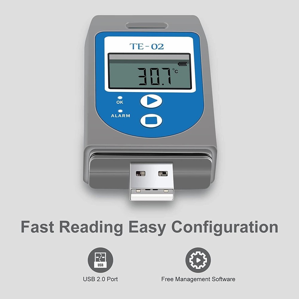 Temperature Data Logger, USB Temperature Data Recorder with PDF & CSV 5 pcs