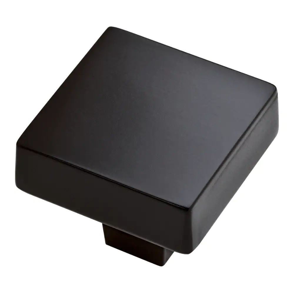 1-7/16" Square Soft Modern Knob Flat Black