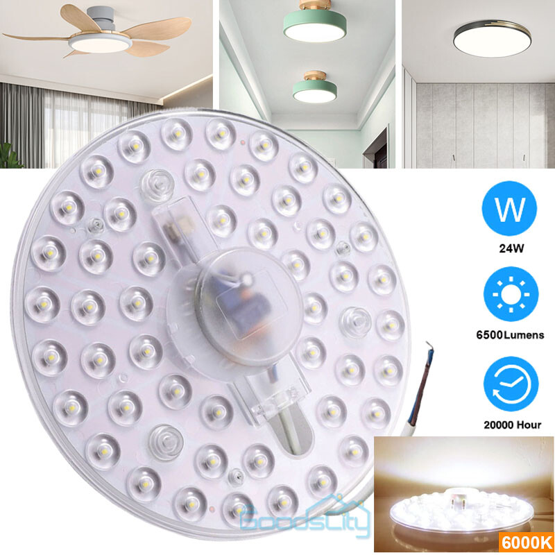 24W 6500LM Ceiling Fan Led Light Replacement, 6.6'' Ceiling Flush Light Panel