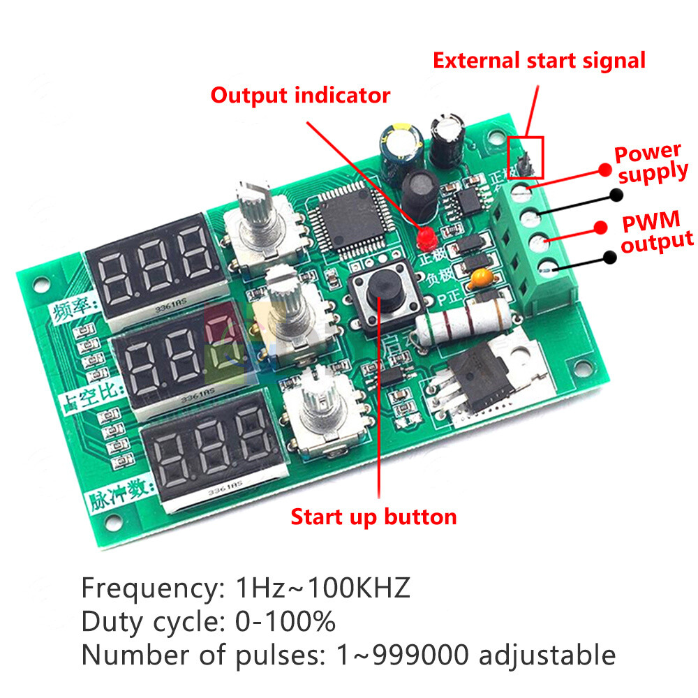 Adjustable PWM Pulse Frequency Duty Cycle Number PWM Dimming Speed Control