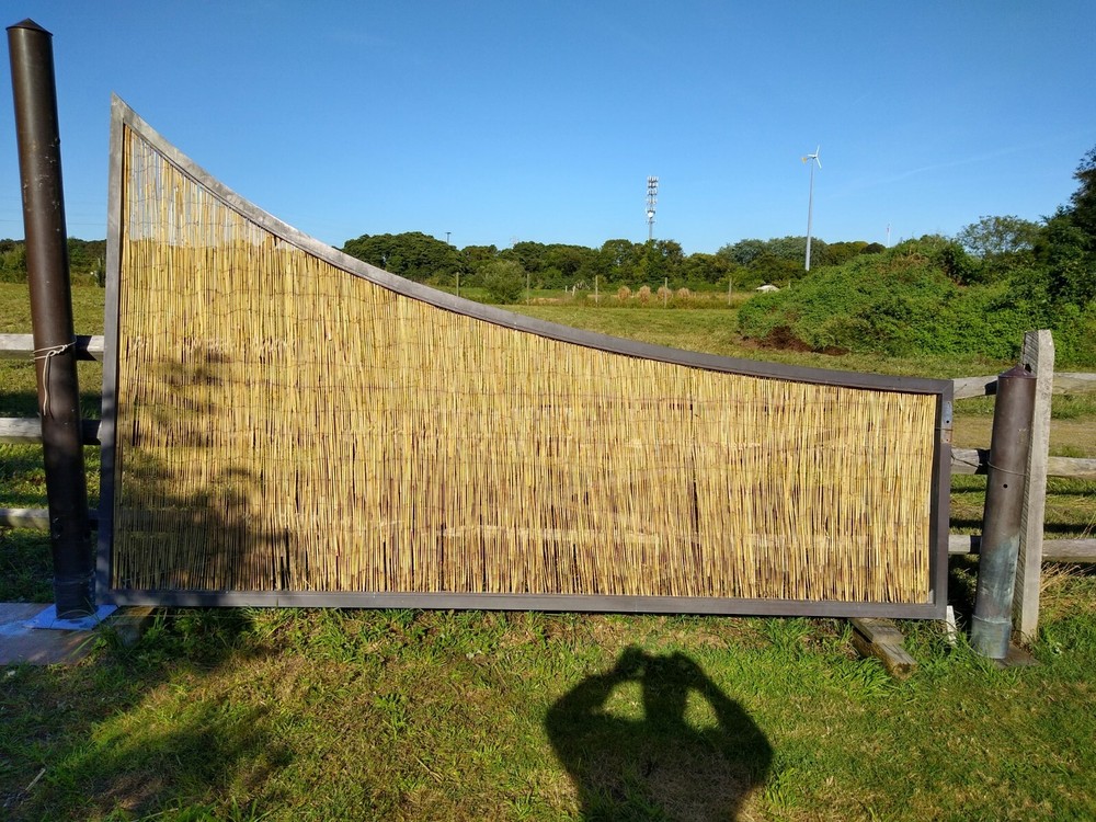 driveway gate solid bronze frame, posts, etc.