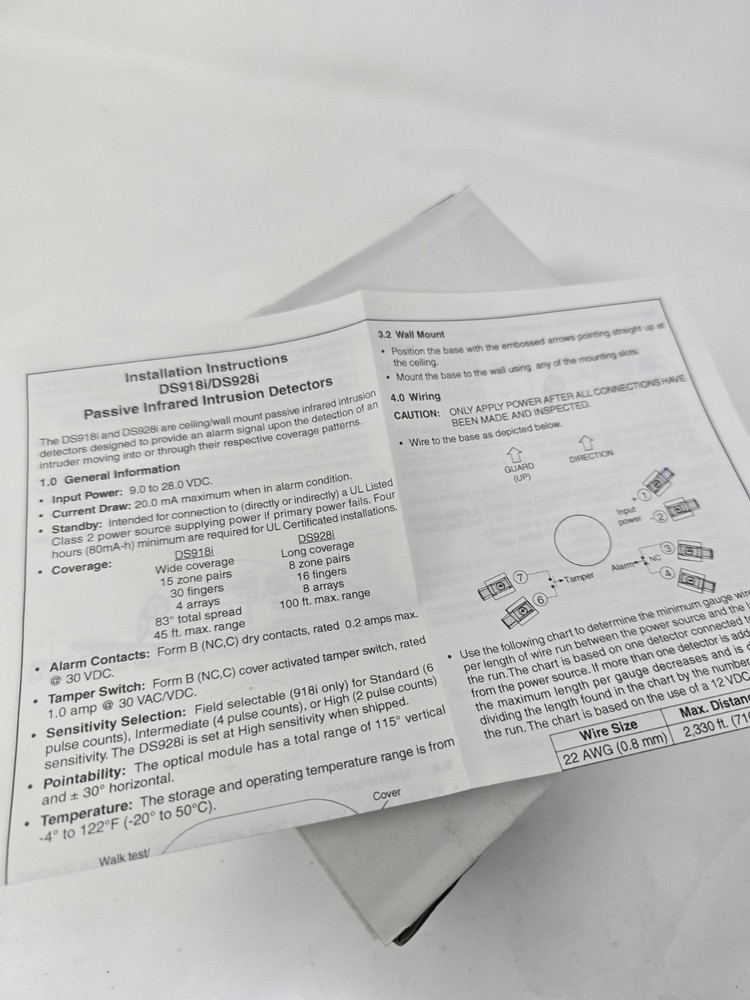 Detection Systems Motion Detector White DS918i