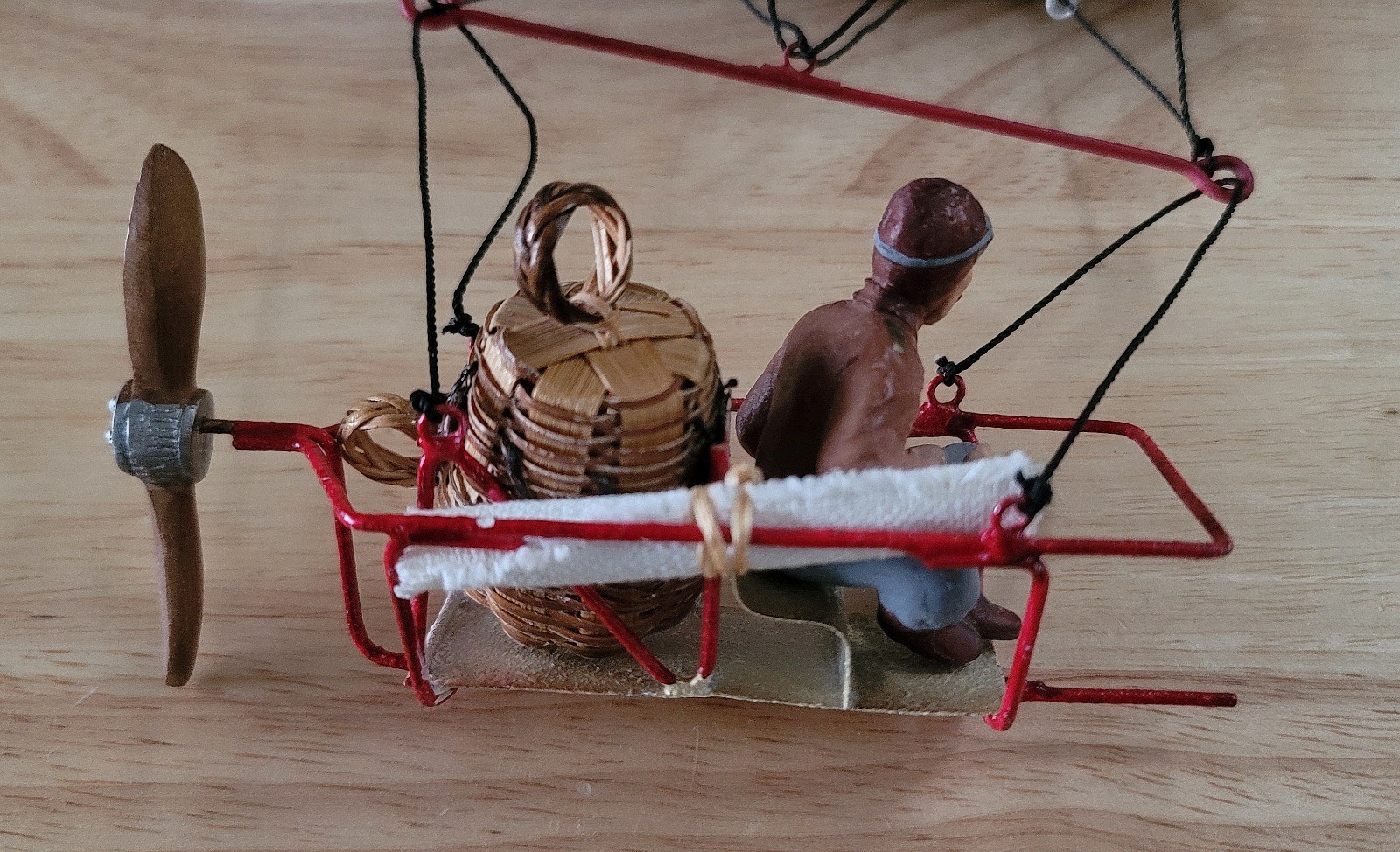 9.5" Steampunk Zeppelin, Airship Blimp Hanging Mobile Pilot Map Basket Propeller