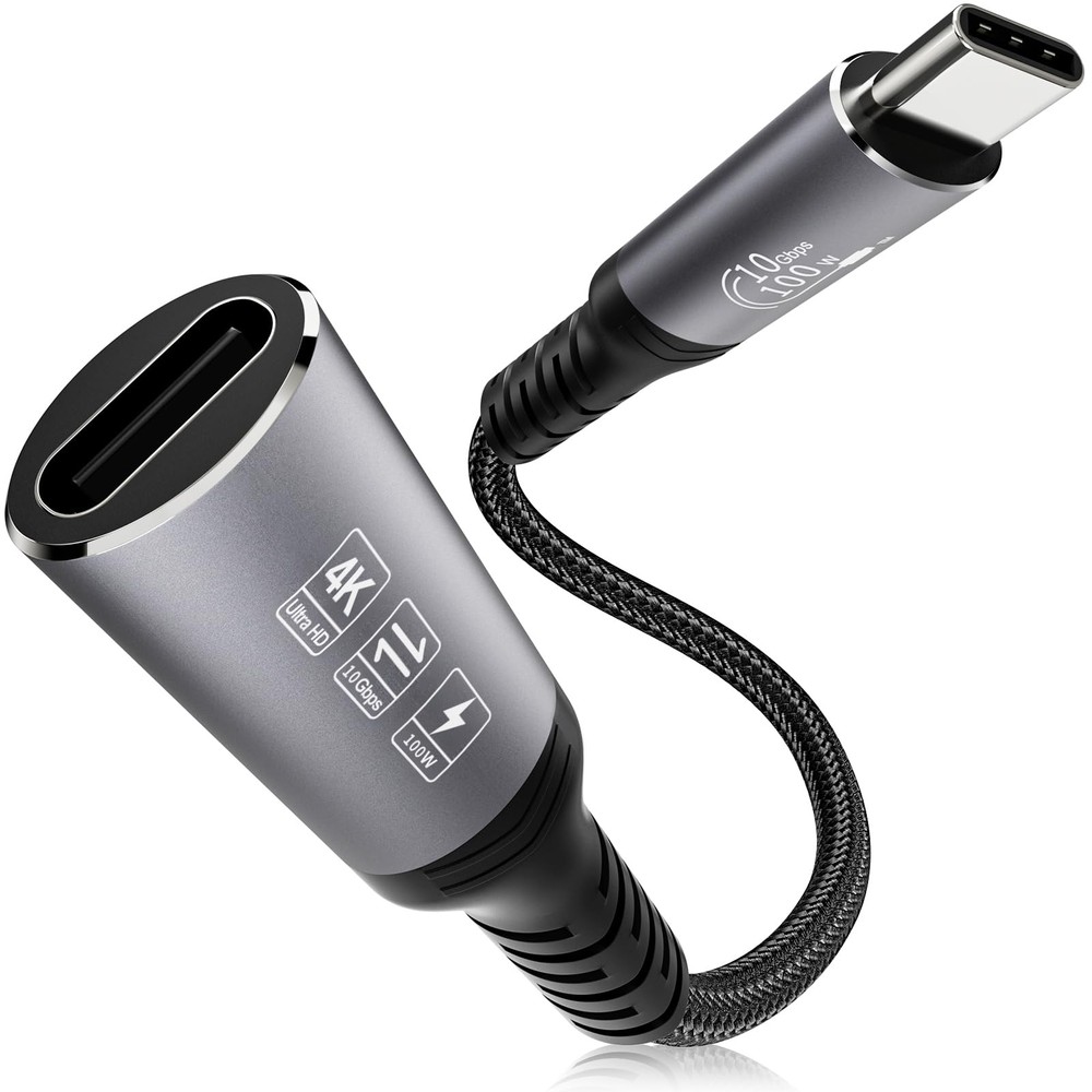 Jnoheefye USB C Extension Cable 3.3FT - 10Gbps Data Transfer, 100W Fast