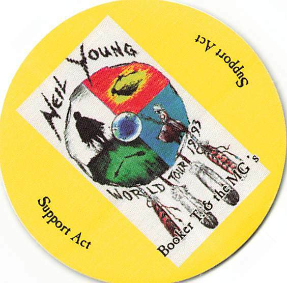 Neil Young Backstage Pass 1993 Yellow Cloth Support Act Pass Variant