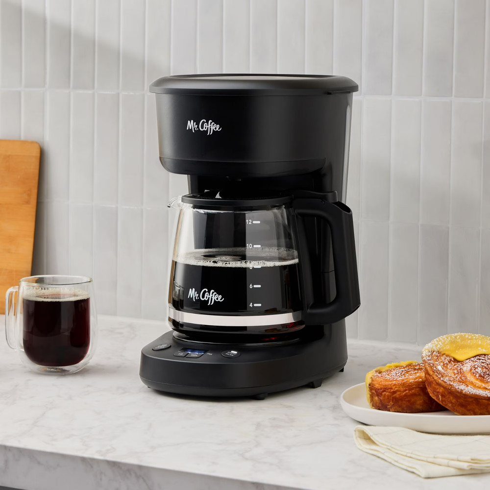 Mr. Coffee Programmable Coffee Maker, 12-Cup Coffee Maker, Black