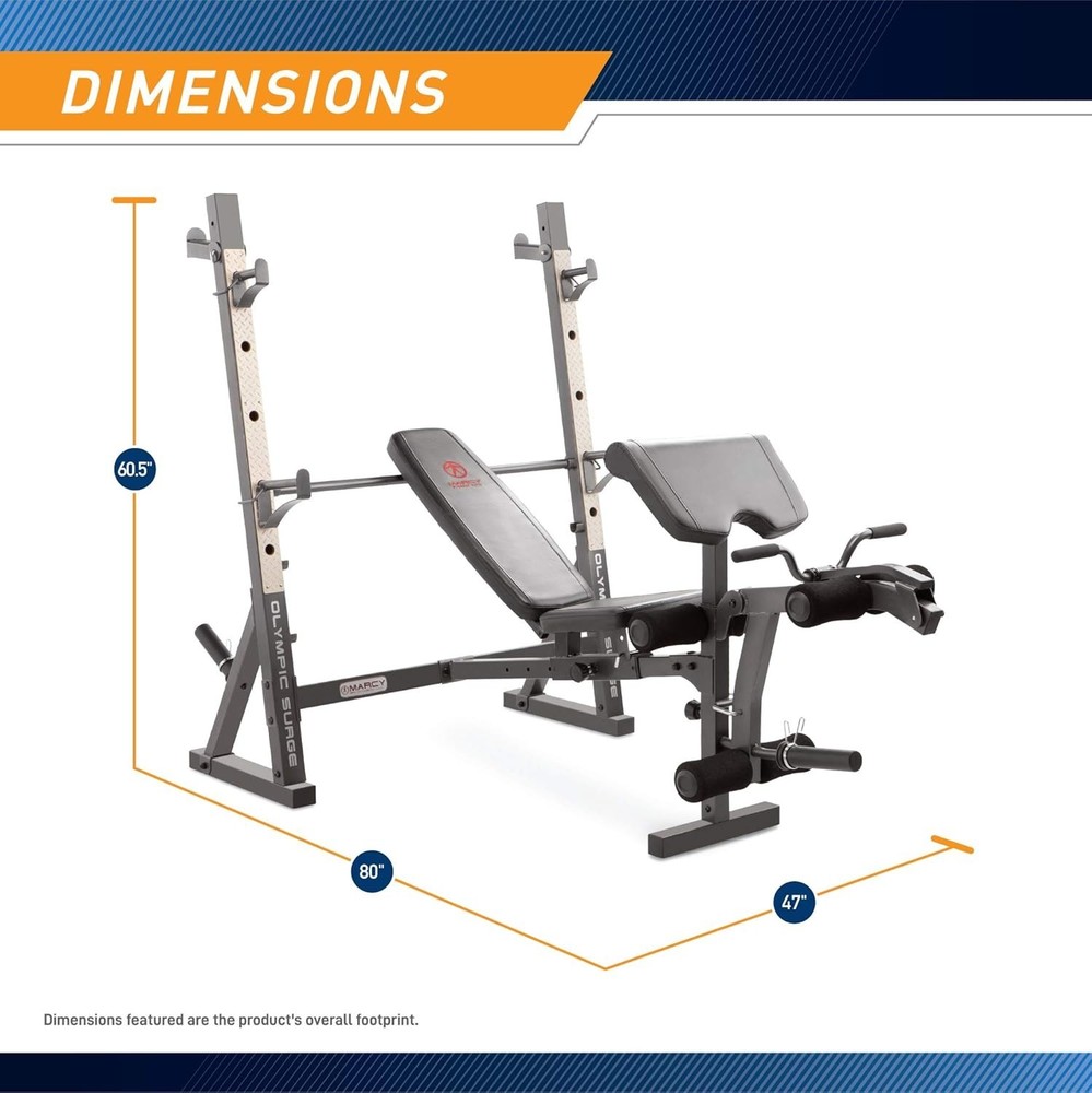 Strength Training Olympic Weight Bench - Compact, Adjustable & Safe for Home Gym