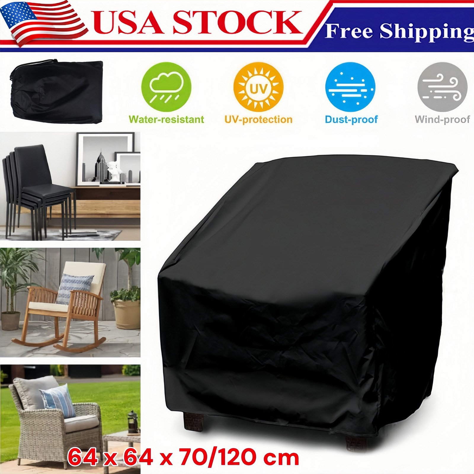 Patio Chair Cover Casual Seating Waterproof Outdoor Garden Lawn Furniture Covers