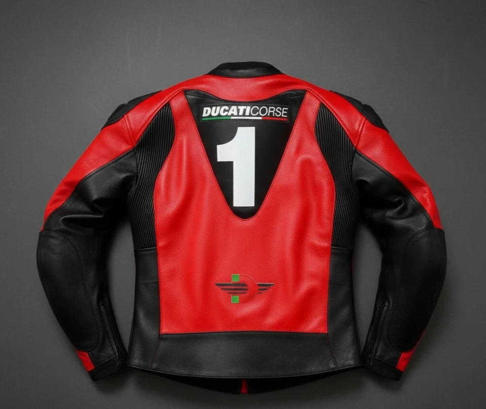 Ducati Corse Motorcycle Leather Jacket – Protective Riding Gear