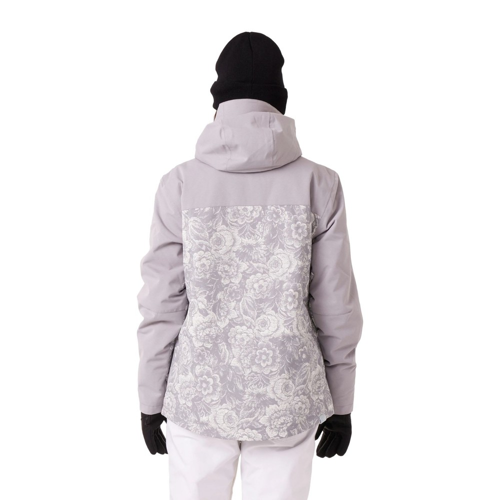 Roxy Jetty Block Women's Winter Jacket, Heather Grey Combo, Large