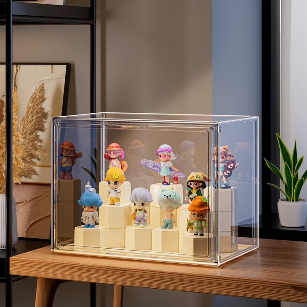 Large Capacity Doll Transparent Display Box Multifunction with Building Block...