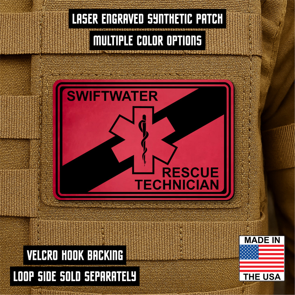 Swift Water Rescue Technician Patch - 2"x3" Hook & Loop Fire Rescue Team Patch