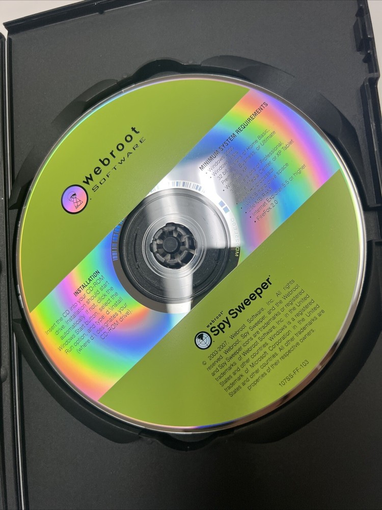 Webroot Software, Spy Sweeper, Windows, 2003-2007 (Excellent CD-Rom, With Code)