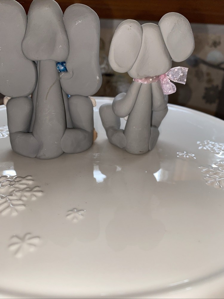 Handmade Clay Elephants- Cute. Excellent Condition- MISC-3