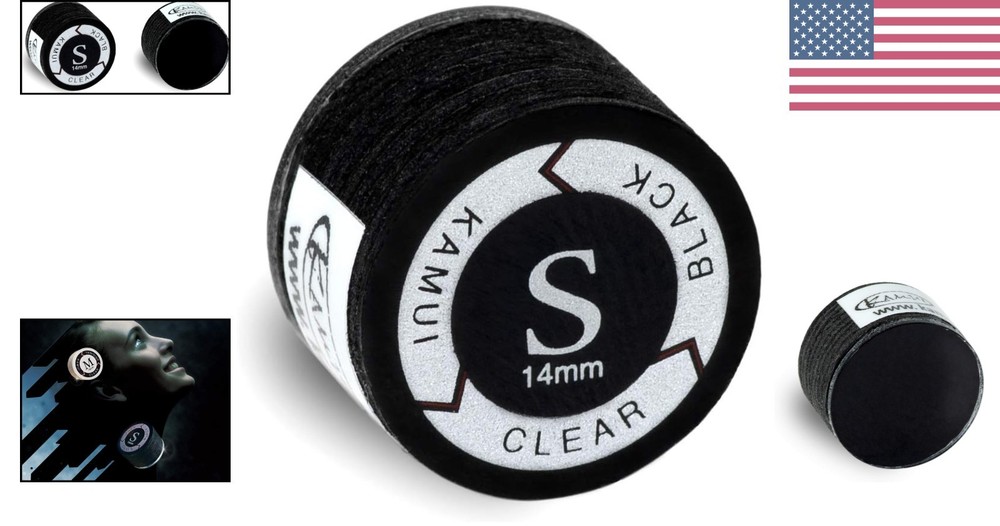 High Performance 14mm Black Laminated Cue Tip - Easy Installation & Playability