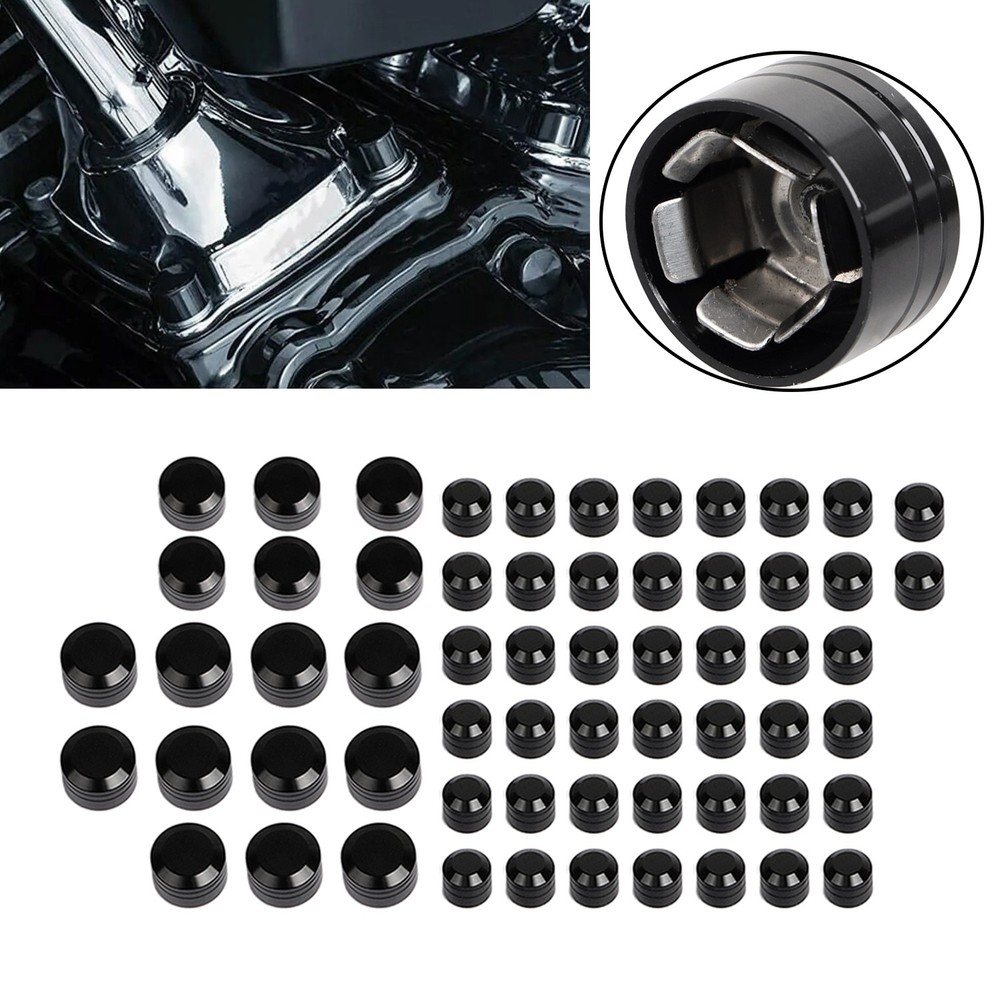 Black CNC Engine Bolt Covers Cap For Harley Electra Road Glide FLTR FLHTC FLHT