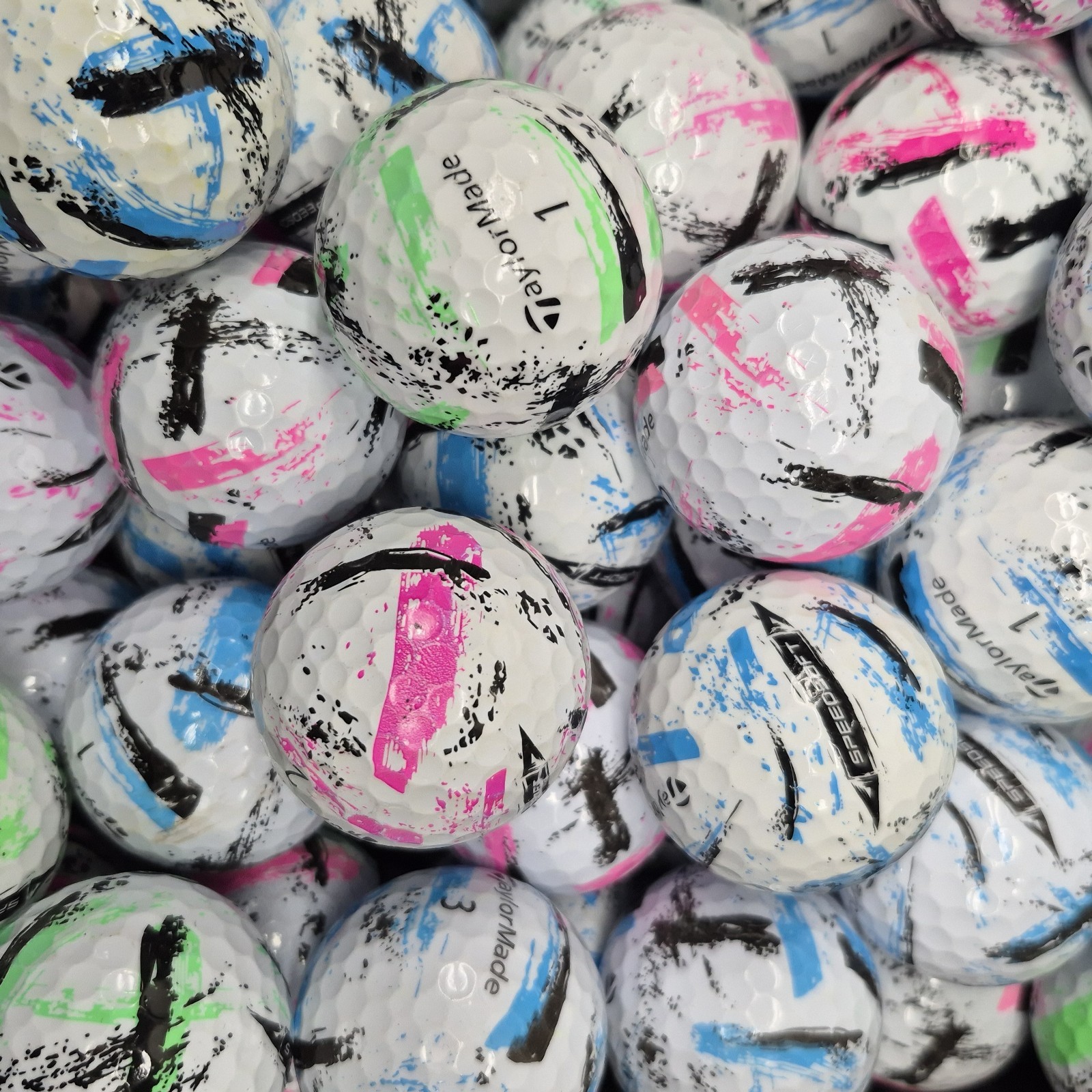 36 Taylormade Speedsoft Ink Color Mix Golf Balls - 3A Value Grade AAA